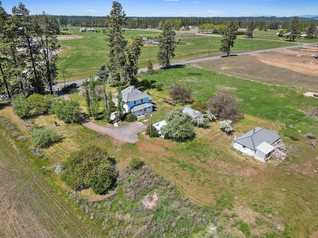aerial view with a rural view