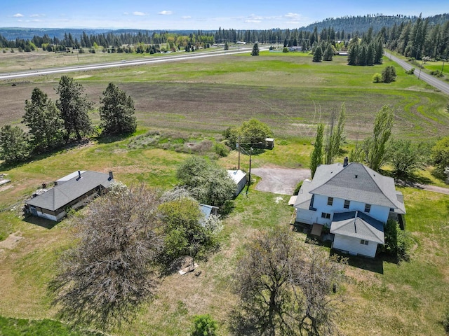 aerial view featuring a rural view