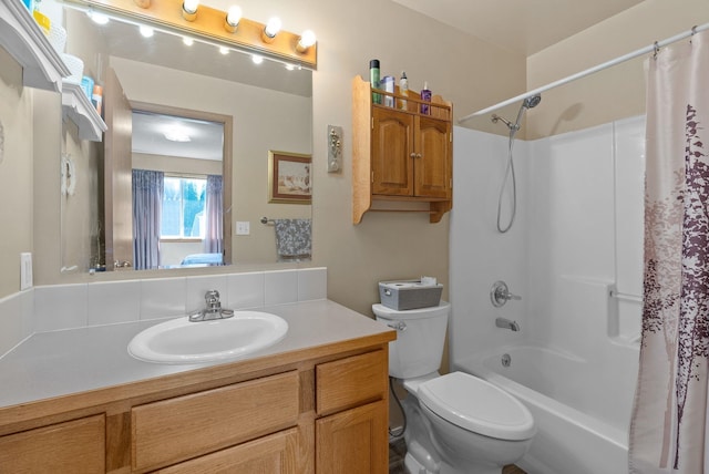 19322 E Indiana Ave, Greenacres, WA 99016 - full bath with vanity, toilet, and shower / bathtub combination with curtain