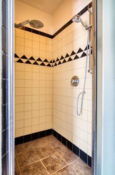 bathroom featuring a stall shower