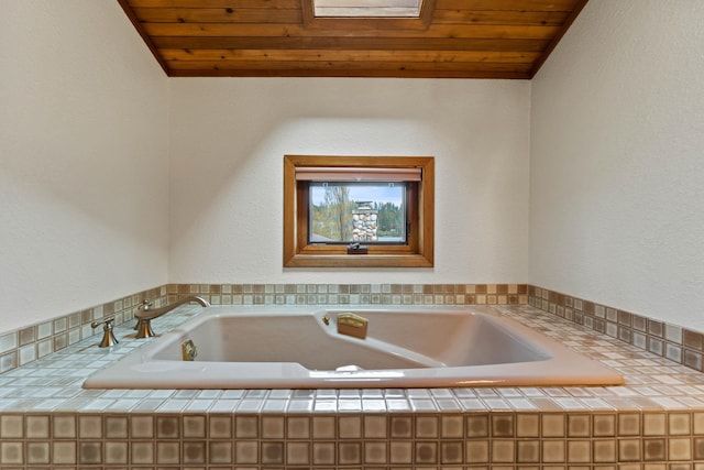 3247 Jumpoff Way, Valley, WA 99181 - full bath featuring wooden ceiling, lofted ceiling, and a bath