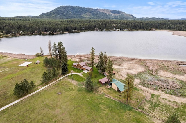 3247 Jumpoff Way, Valley, WA 99181 - drone / aerial view with a forest view and a water and mountain view