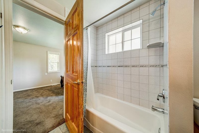 4023 W Hoffman Ave, Spokane, WA 99205 - full bathroom featuring baseboards, toilet, and shower / bath combination with curtain