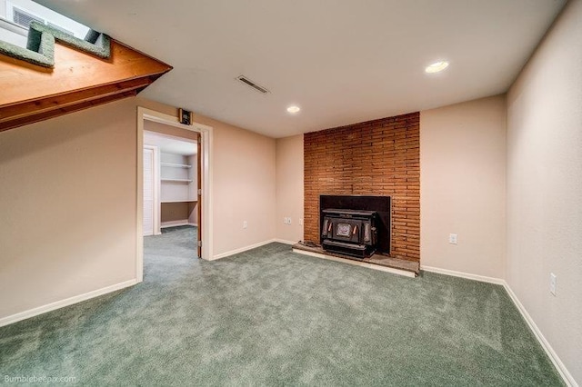 4023 W Hoffman Ave, Spokane, WA 99205 - unfurnished living room featuring baseboards, recessed lighting, visible vents, and carpet floors