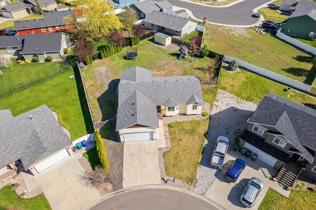 bird's eye view featuring a residential view