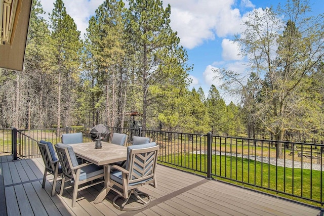 21724 N Perry Rd, Colbert, WA 99005 - deck featuring a lawn and outdoor dining area