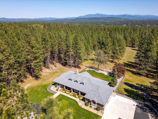 21724 N Perry Rd, Colbert, WA 99005 - drone / aerial view featuring a mountain view and a forest view