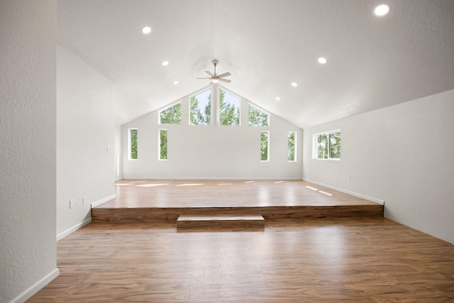 16717 E Washington Rd, Valleyford, WA 99036 - bonus room with ceiling fan, wood finished floors, lofted ceiling, baseboards, and recessed lighting