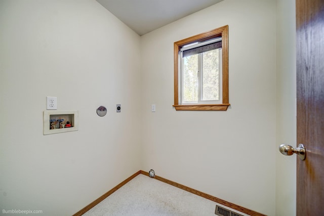 2712 W Eden Ln, Deer Park, WA 99006 - laundry area with baseboards, washer hookup, laundry area, carpet floors, and electric dryer hookup