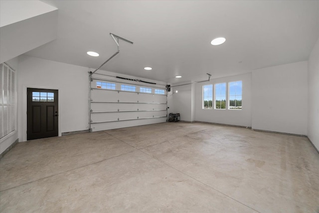 garage featuring recessed lighting