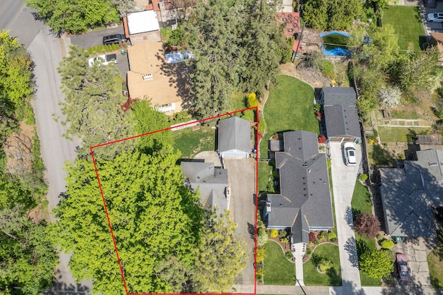 drone / aerial view featuring a residential view