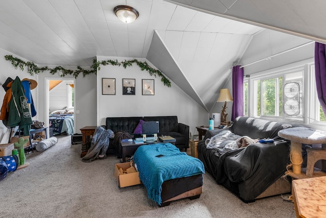 1815 E Longfellow Avenue 1817E. Longfellow Ave, Spokane, WA 99207 - living area featuring carpet flooring and lofted ceiling