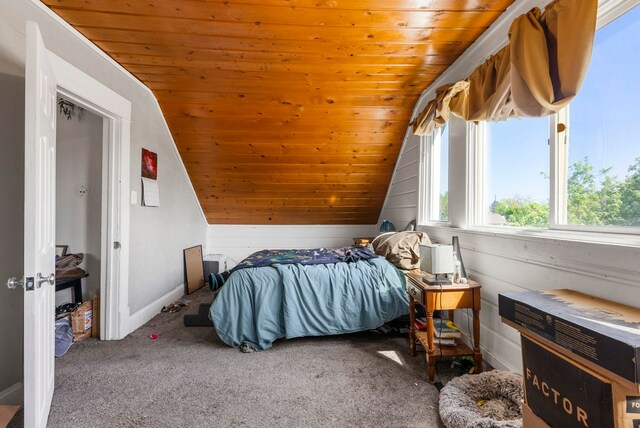 1815 E Longfellow Avenue 1817E. Longfellow Ave, Spokane, WA 99207 - bedroom with lofted ceiling, wood ceiling, baseboards, and carpet flooring