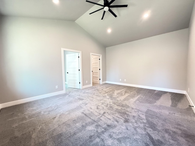unfurnished bedroom featuring recessed lighting, baseboards, and carpet floors