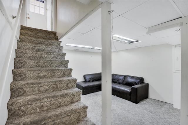 2424 W Fairview Ave, Spokane, WA 99205 - basement featuring carpet flooring and stairs