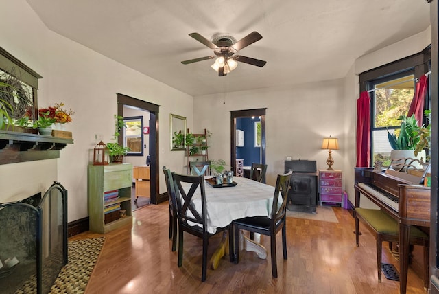 901 W 15th Ave, Spokane, WA 99203 - dining room with wood finished floors, ceiling fan, and baseboards