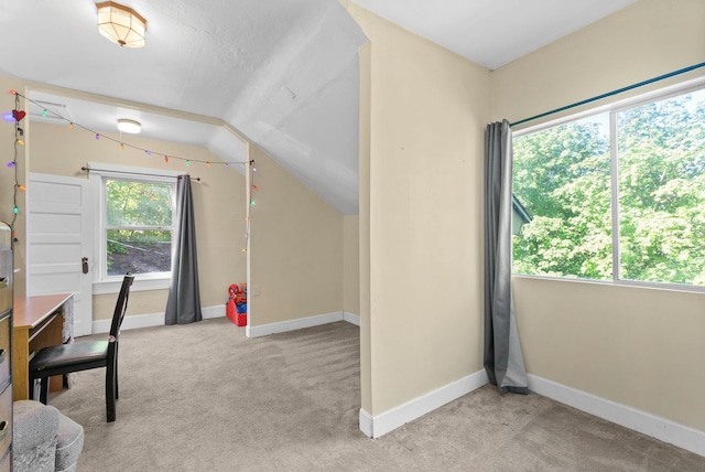 901 W 15th Ave, Spokane, WA 99203 - unfurnished office with light colored carpet, lofted ceiling, and baseboards