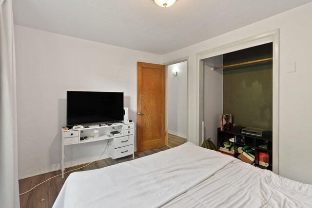 16813 E Valleyway Ave, Spokane Valley, WA 99037 - bedroom with wood finished floors, baseboards, and a closet