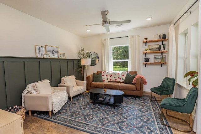 508 N 3rd St E, Chewelah, WA 99109 - living room with ceiling fan and wood finished floors