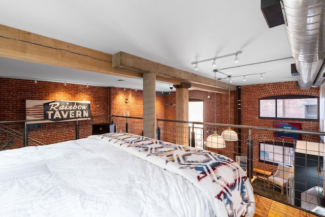 1016 W Railroad Ave Unit 202, Spokane, WA 99201 - bedroom with brick wall