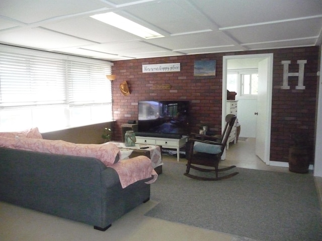 living room featuring carpet flooring