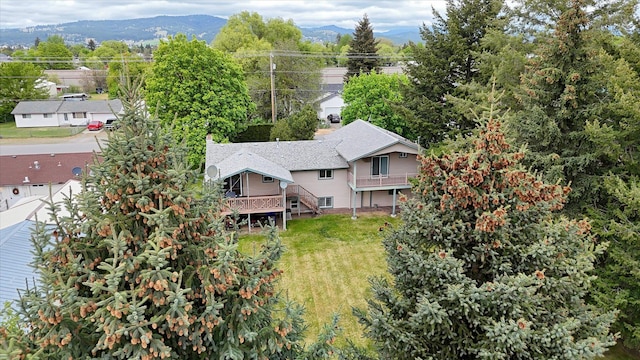 view from above of property with mountains