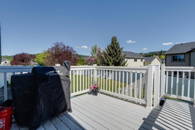 5212 N Bellevue Ct, Spokane Valley, WA 99216 - wooden deck featuring area for grilling and a yard