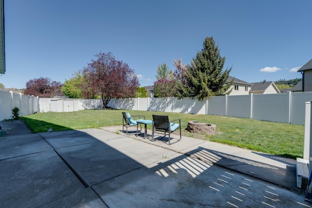 5212 N Bellevue Ct, Spokane Valley, WA 99216 - view of patio / terrace featuring an outdoor fire pit