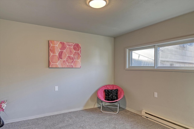 1121 W Knox Ave, Spokane, WA 99205 - empty room with a baseboard heating unit, carpet flooring, and baseboards