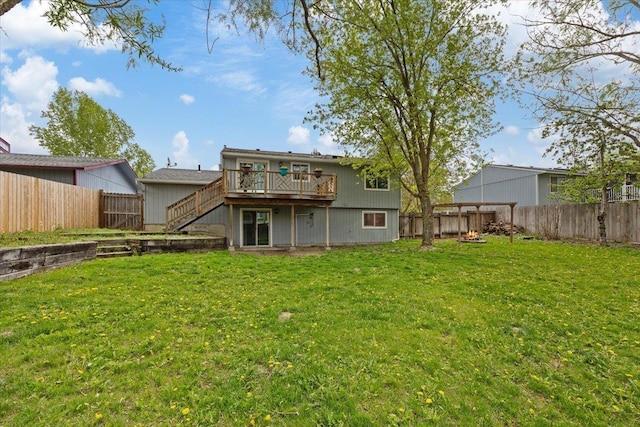 15121 N Meadowview Dr, Mead, WA 99021 - rear view of house featuring a deck and stairway