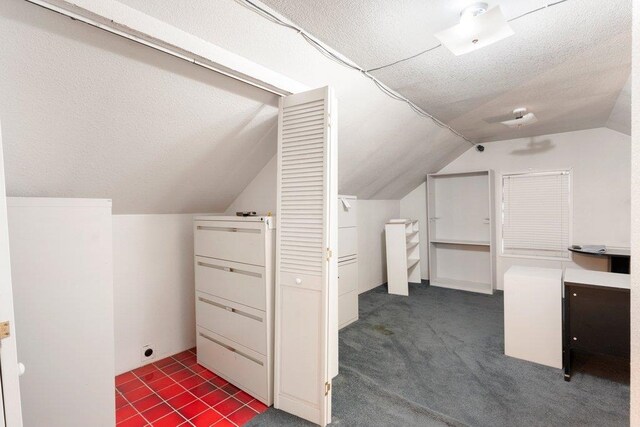 1725 N Park Rd, Spokane Valley, WA 99212 - additional living space with lofted ceiling, carpet flooring, and a textured ceiling