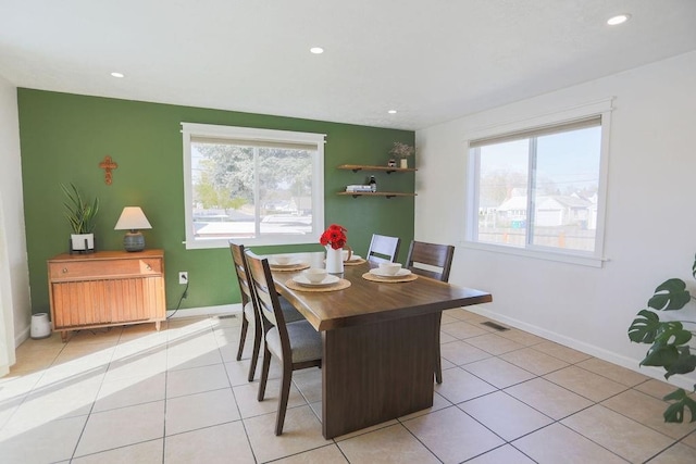 2804 W Crown Ave, Spokane, WA 99205 - dining space featuring healthy amount of natural light, light tile patterned floors, baseboards, and recessed lighting