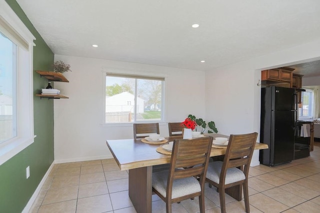 2804 W Crown Ave, Spokane, WA 99205 - dining area featuring light tile patterned floors, baseboards, and recessed lighting