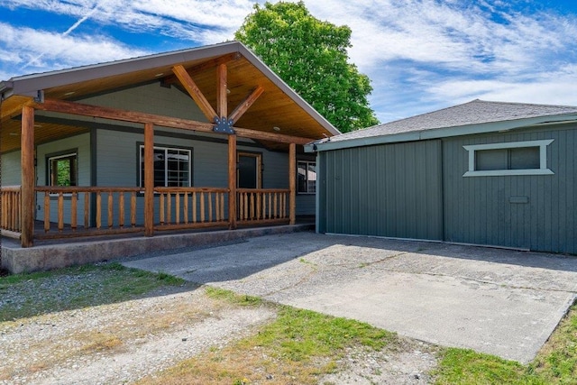 view of home's exterior featuring covered porch