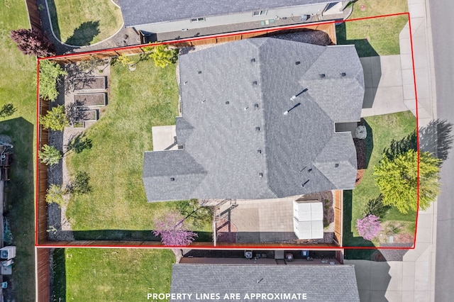 aerial view of property's location with property parcel outlined