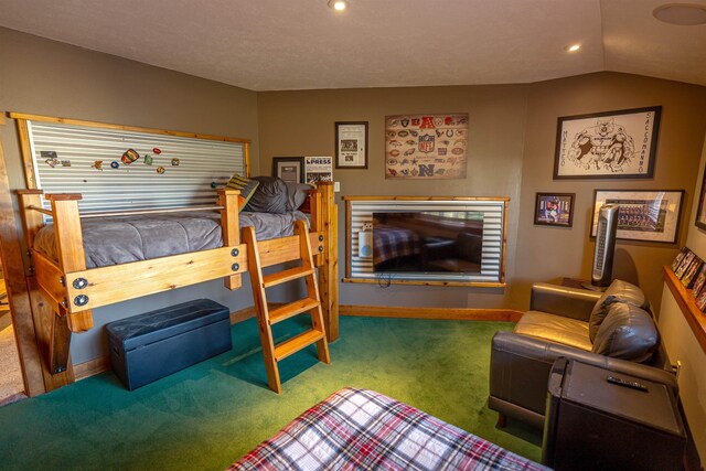 21621 N Lang Ln, Chattaroy, WA 99003 - carpeted bedroom featuring recessed lighting, baseboards, and vaulted ceiling