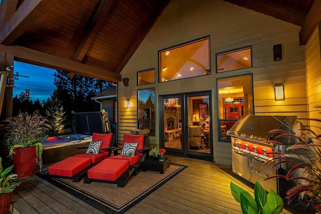 21621 N Lang Ln, Chattaroy, WA 99003 - deck with a jacuzzi