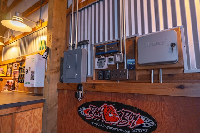 21621 N Lang Ln, Chattaroy, WA 99003 - detailed view of electric panel and wallpapered walls