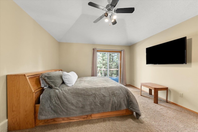 14512 N Dartford Dr, Spokane, WA 99208 - bedroom with carpet, lofted ceiling, ceiling fan, and baseboards