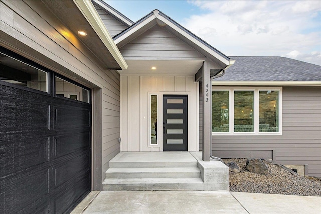 4243 W Tolliver Ct, Spokane, WA 99208 - property entrance with a shingled roof