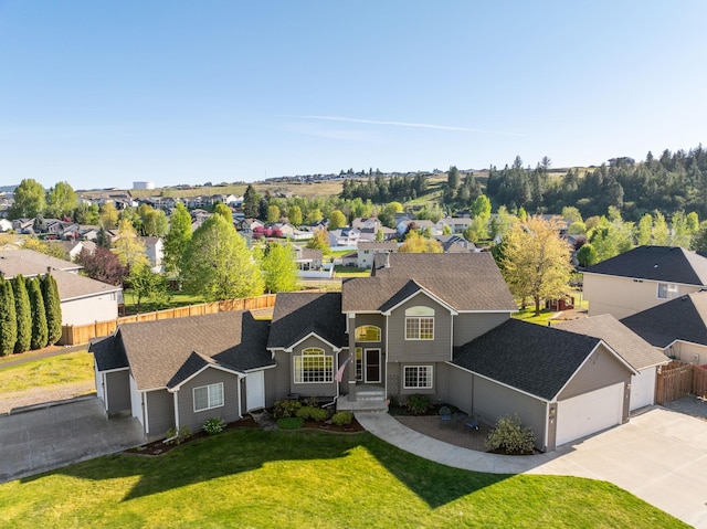 aerial view of residential area