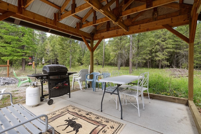 view of patio / terrace featuring outdoor dining space and area for grilling