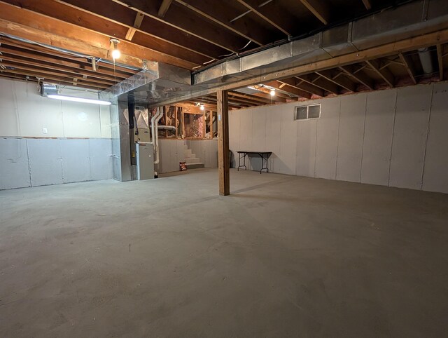 unfinished below grade area with heating unit