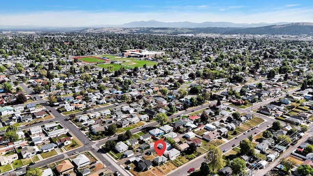 1207 E Garland Ave, Spokane, WA 99207 - aerial view of property's location with a mountain backdrop