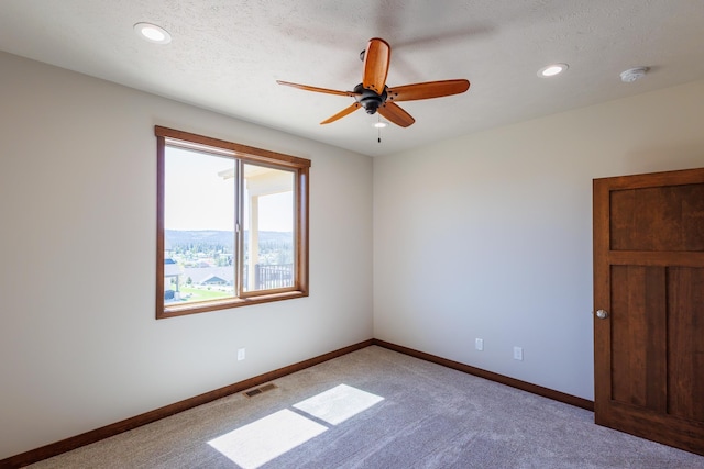 60874 Westview Dr, Nine Mile Falls, WA 99026 - unfurnished room with a ceiling fan, light carpet, baseboards, recessed lighting, and a smoke detector