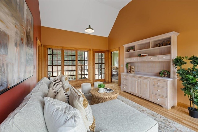 4408 E Spangle Creek Rd, Valleyford, WA 99036 - living area with high vaulted ceiling and light wood finished floors