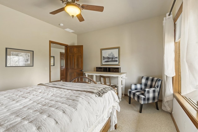 12715 E Deer Creek Rd, Chattaroy, WA 99003 - bedroom with light carpet and ceiling fan