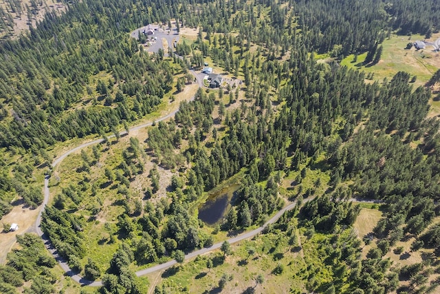 12715 E Deer Creek Rd, Chattaroy, WA 99003 - aerial view of property and surrounding area featuring a heavily wooded area