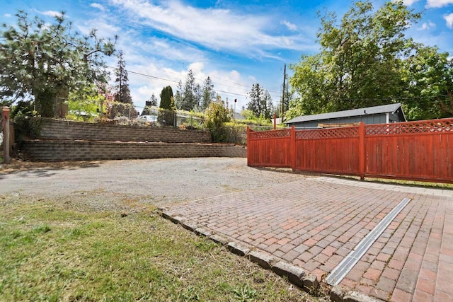 view of patio featuring a fenced backyard