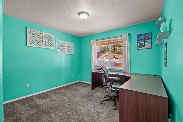 5612 N Vista Grande Dr, Otis Orchards, WA 99027 - office area with a textured ceiling, carpet, and baseboards